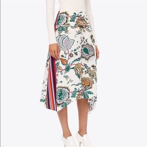 Tory Burch silk Marie skirt Happy Times sz M